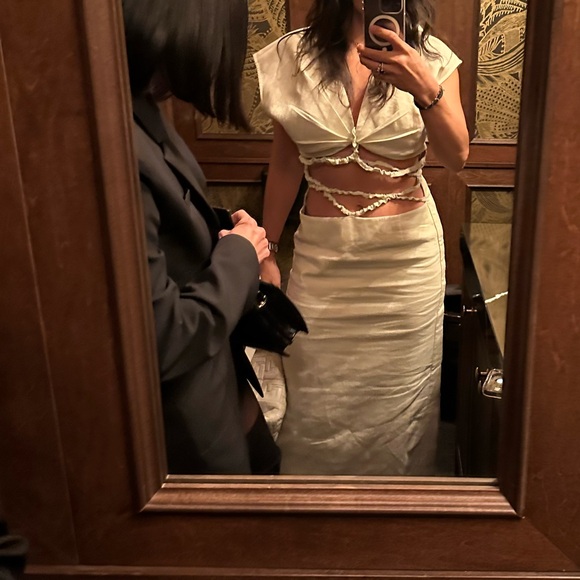 Christopher Esber cream linen dress - worn for a couple hours- NWT size EU10 - Picture 2 of 5